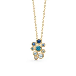 Mads Z - Luxury Rainbow Anhänger aus 14 Karat Gold mit blaue Steinen
