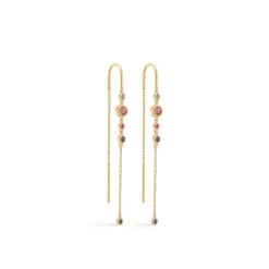 Mads Z - Luxury Rainbow Ohrringe aus 14 Kt Gold mit echten Steinen