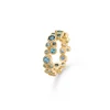 Mads Z - Luxury Rainbow ring aus 14 Karat Gold mit blauem Stein