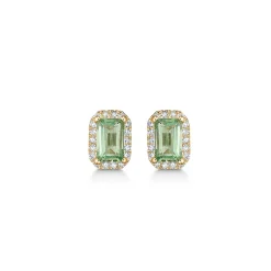 Mads Z - Madeleine Ohrringe aus 14kt. Gold mit grünem Granat und 0,045ct. Diamanten