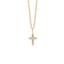 Mads Z - Maria Kreuz-Anhänger aus 8kt. Gold m zirkonia