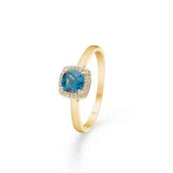Mads Z - Mona Lisa ring i 14 karat guld m. Labradorit + 0,045 ct.