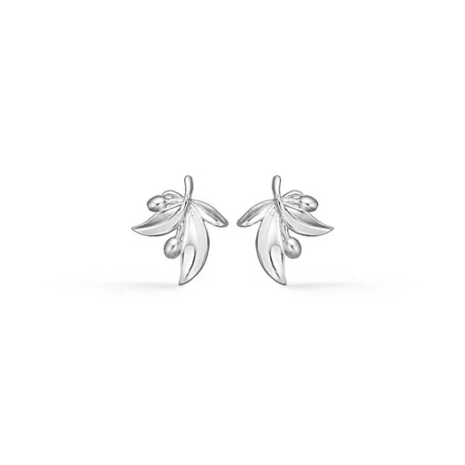 Mads Z - Olive Love Ohrstecker in Silber mit Blättern