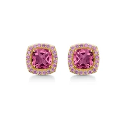 Mads Z - Provence-Ohrringe aus 14 kt Gold mit rosa Quarz und rosa Saphiren