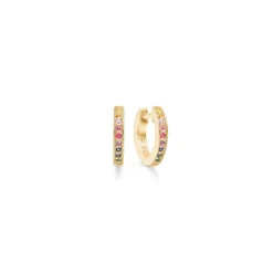Mads Z - Rainbow kreole aus 14 Karat Gold mit farbigen Saphiren.