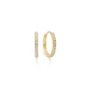 Mads Z - Sparkle Creolen aus 8 Karat Gold mit weißem zirkonia 13 mm.