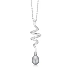 Mads Z - Swirl perlenkette in Silber