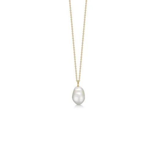 Mads Z - Teardrop anhänger aus 14 Karat Gold mit Barockperle