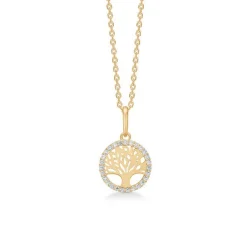 Mads Z - Tree of life Anhänger aus 8 Karat Gold mit Zirkonen