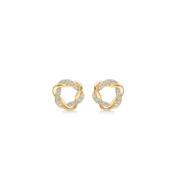 Mads Z - Twist Ohrringe aus 14 Karat Gold mit insgesamt 0,085 Karat