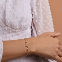 MELFIA Armband mit Doppelkette in 14kt. gold
