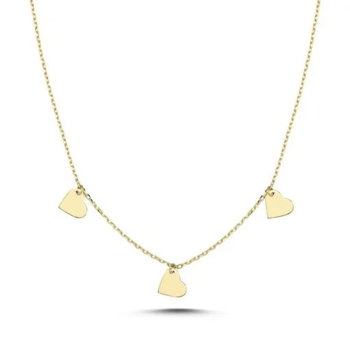 MELFIA Halskette mit 3 Herzen 14kt. Gold