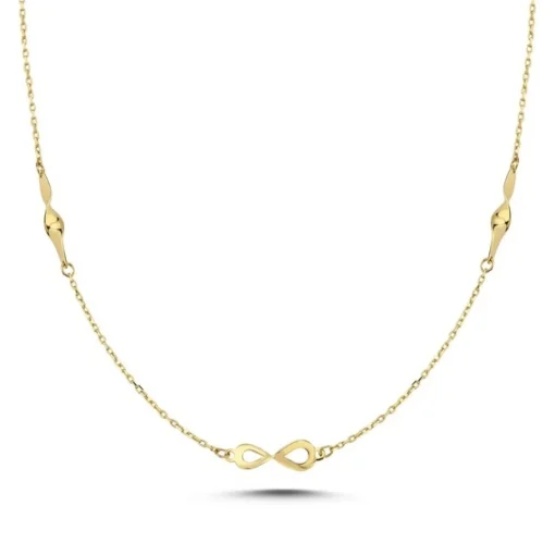 MELFIA Halskette mit Unendlichkeitszeichen 14kt. Gold 42+3cm.