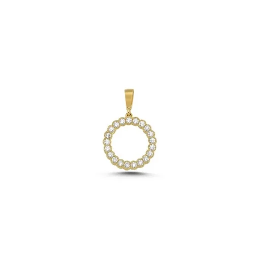 MELFIA Kreis-Anhänger mit zirkonia 14kt. Gold