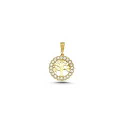 MELFIA 14kt. Gold-Anhänger mit Lebensbaum und zirkonia