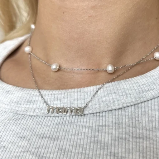 MerlePerle - Agnes Halskette aus silber mit Perlen