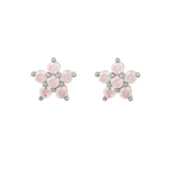 MerlePerle - Aura Stern-Ohrstecker in silber m. rosa zirkonia