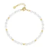 MerlePerle - Ava Armband aus vergoldetem Silber mit Barockperlen