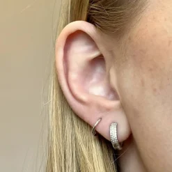 MerlePerle - Bina Hoops in silber m. zirkonia