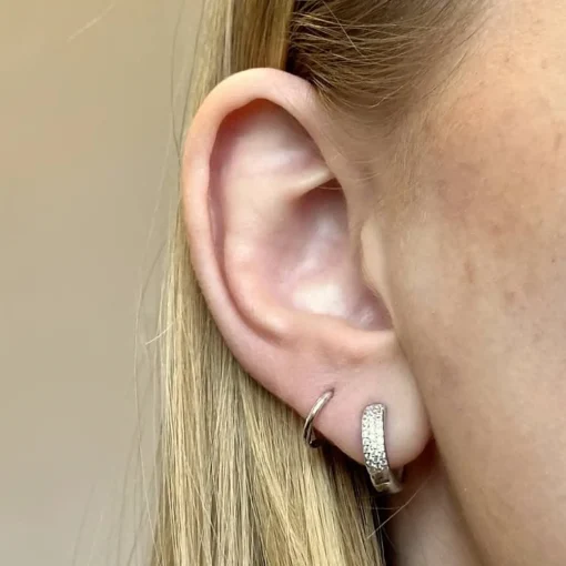 MerlePerle - Bina Hoops in silber m. zirkonia