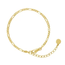 MerlePerle - Figaro-Armband aus vergoldetem Silber
