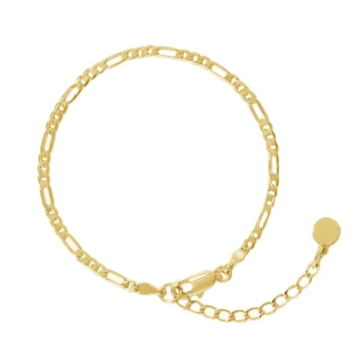 MerlePerle - Figaro-Armband aus vergoldetem Silber