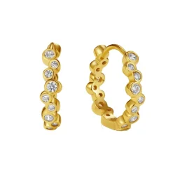 MerlePerle - Jenny Hoops in vergoldete silber mit zirkonia