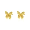MerlePerle - Mille Ohrstecker aus vergoldete silber m. Schmetterling