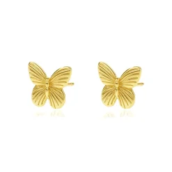 MerlePerle - Mille Ohrstecker aus vergoldete silber m. Schmetterling