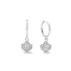 MerlePerle - Sallie Hoops in silber mit Muschel