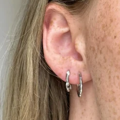 MerlePerle - Smilla Große Creolen aus silber 12 mm