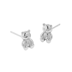 MerlePerle - Teddy-Ohrringe in poliert silber