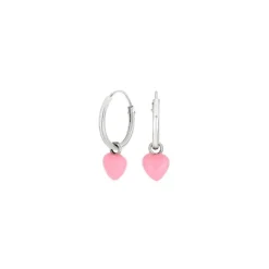 NOA Kids - Kinderohrringe in silber mit rosa Herzen