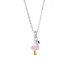 Noa Kids - Rosa Flamingo-Anhänger aus rhodiniertem Silber.