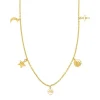 Nordahl Jewellery - CHARM52 Halskette mit Amuletten aus vergoldetem Silber