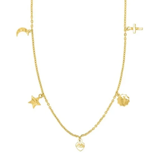 Nordahl Jewellery - CHARM52 Halskette mit Amuletten aus vergoldetem Silber