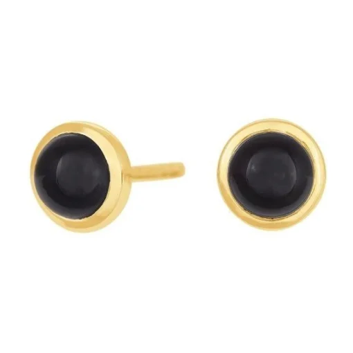 Nordahl Jewellery - Große SWEETS Ohrringe mit schwarzem Onyx in vergoldeter