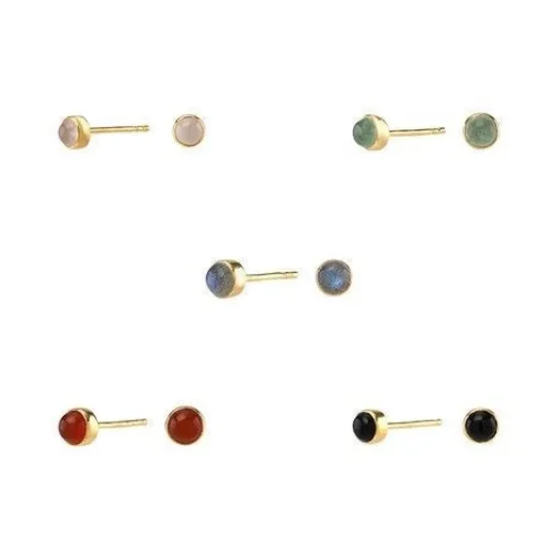 Nordahl Jewellery - Große SWEETS Ohrringe mit schwarzem Onyx in vergoldeter