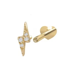 Nordahl Jewellery - PIERCE52 Labret-Ohrring mit Blitz 14kt. Gold