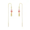 Nuni - Alma Coral Love Moon Ohrringe in vergoldete silber mit Steinen