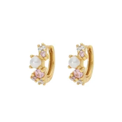 Nuni - Ella Pink hoops in vergoldete silber