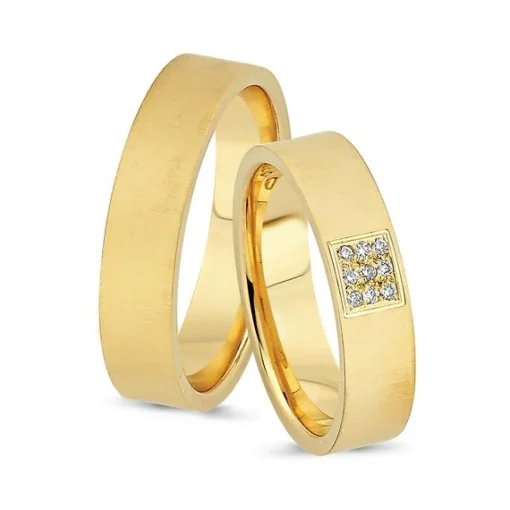 Nuran - Trauringe aus 14kt. Gold mit 9x0,01ct. Diamanten