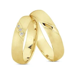 Nuran - Trauringe aus 14kt. Gold mit insgesamt 0,03ct. Diamanten