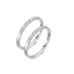 Nuran - Trauringe aus 14kt. Weißgold mit 0,18ct. in jedem Ring