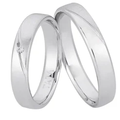 Nuran - Trauringe aus 14kt. Weißgold mit insgesamt 0,02ct.