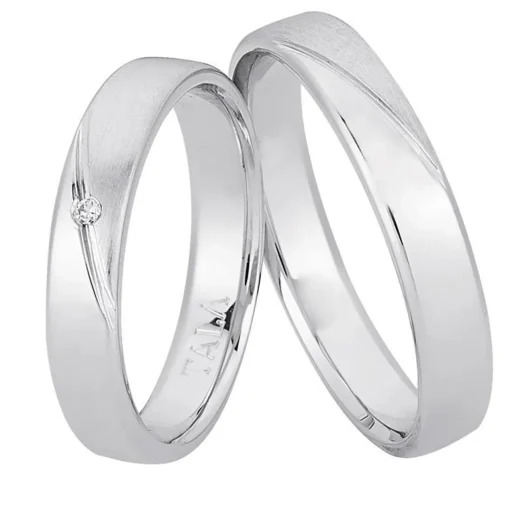 Nuran - Trauringe aus 14kt. Weißgold mit insgesamt 0,02ct.