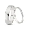 Nuran - Trauringe aus 14kt. Weißgold mit insgesamt 0,18 ct. Diamanten im Damenring