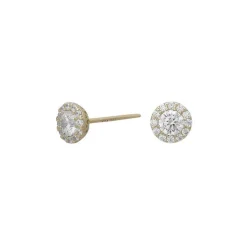 Ohrstecker aus 8kt. Gold mit Zirkonia, rund