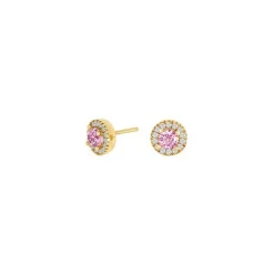 Ohrstecker aus 8kt. Gold mit rosa Zirkon Rose 7mm