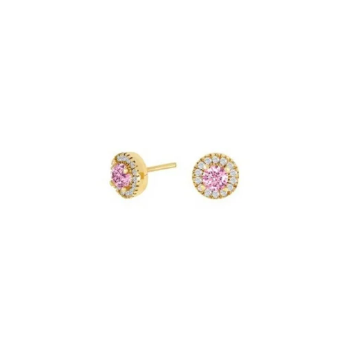 Ohrstecker aus 8kt. Gold mit rosa Zirkon Rose 7mm